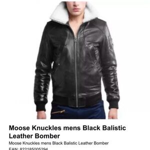 NWT Moose Knuckle Antique Ballist Black Leather
Bomber Jacket Medium $695 MSRP